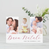 Buon Natale Foto Collage Holiday Feestdagenkaart (Staand voorkant)