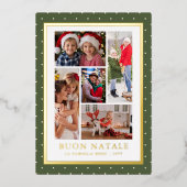 Buon Natale Fotocollage Eenvoudig Modern Folie Feestdagenkaart (Voorkant)