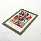 Buon Natale Fotocollage Eenvoudig Modern Folie Feestdagenkaart (Gedraaid)