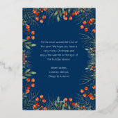 Buon Natale Fotocollage Waterverf Bloemen Folie Feestdagenkaart (Achterkant)