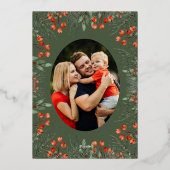 Buon Natale Fotocollage Waterverf Bloemen Folie Feestdagenkaart (Achterkant)