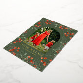 Buon Natale Fotocollage Waterverf Bloemen Folie Feestdagenkaart (Gedraaid)