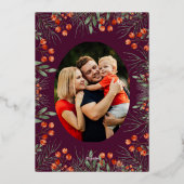 Buon Natale Fotocollage Waterverf Bloemen Folie Feestdagenkaart (Achterkant)