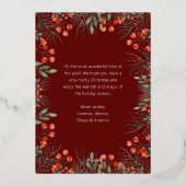 Buon Natale Fotocollage Waterverf Bloemen Folie Feestdagenkaart (Achterkant)