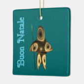 Buon Natale - Fractal Inuit Hunter Keramisch Ornament (Links)