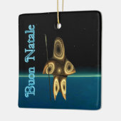 Buon Natale - Fractal Inuit Hunter Keramisch Ornament (Links)