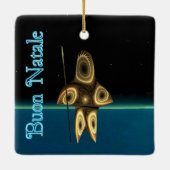 Buon Natale - Fractal Inuit Hunter Keramisch Ornament (Achterkant)