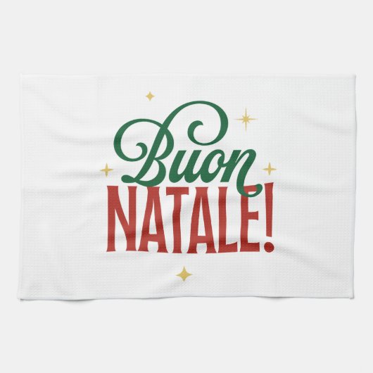 Buon Natale Gift Italian Christmas Theedoek (Horizontaal)