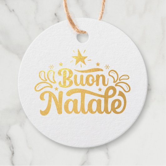 Buon Natale Gold Bedankjes Labels (Voorkant)