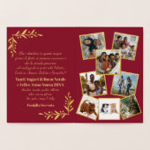 Buon Natale Gold Berries Red Photo Collage Folie Kaarten (Binnen)