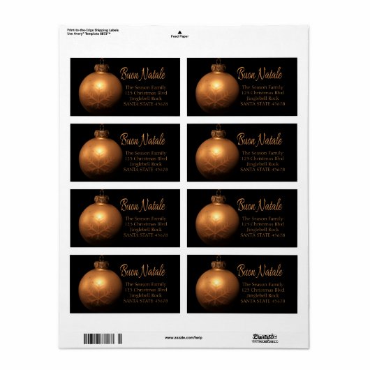 Buon Natale Golden-sierlabel Etiket (Full Sheet)