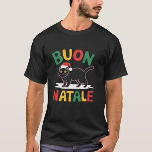 Buon Natale Havana Brown Cat Christmas Italië Sant T-shirt
