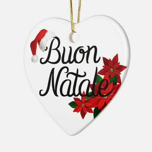 Buon Natale Heart Shape Keramisch Ornament (Links)