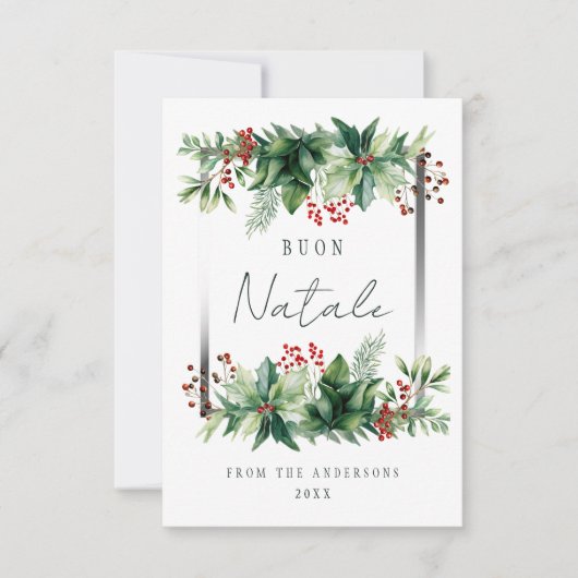Buon Natale Holiday Bedankkaart (Voorkant)