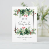 Buon Natale Holiday Bedankkaart (Staand voorkant)