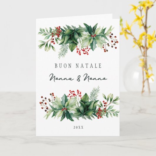 Buon Natale Holiday Kaart (Gele Bloem)