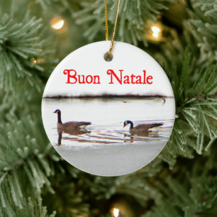 Buon Natale - Honkers - Canada Geese Keramisch Ornament