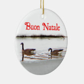 Buon Natale - Honkers - Canada Geese Keramisch Ornament (Rechts)