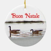 Buon Natale - Honkers - Canada Geese Keramisch Ornament (Achterkant)
