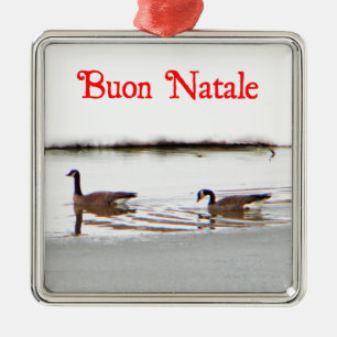 Buon Natale - Honkers - Canada Geese Metalen Ornament