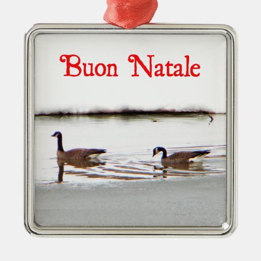 Buon Natale - Honkers - Canada Geese Metalen Ornament (Voorkant)