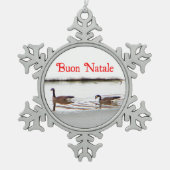 Buon Natale - Honkers - Canada Geese Tin Sneeuwvlok Ornament (Voorkant)