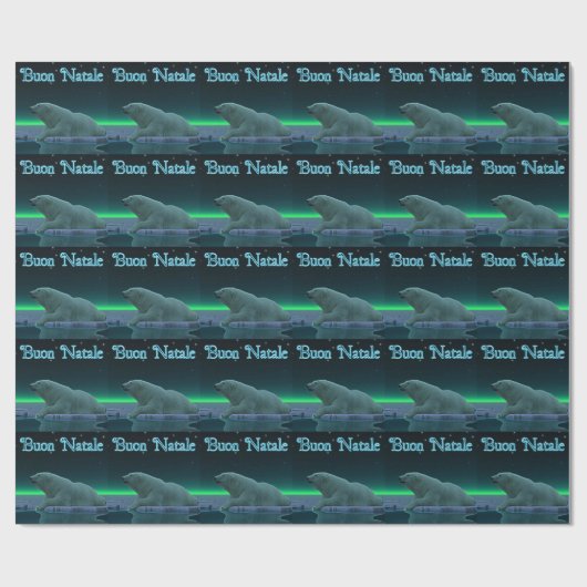 Buon Natale - Ice Edge Polar-Beer Cadeaupapier (Vlak)