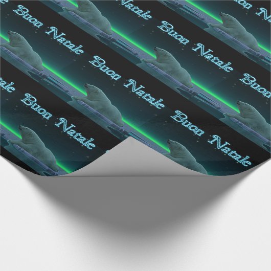 Buon Natale - Ice Edge Polar-Beer Cadeaupapier (Hoek)