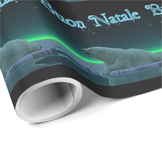 Buon Natale - Ice Edge Polar-Beer Cadeaupapier (Rol Hoek)