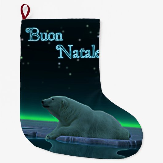 Buon Natale - Ice Edge Polar-Beer Grote Kerstsok (Voorkant)