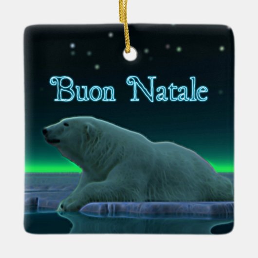 Buon Natale - Ice Edge Polar-Beer Keramisch Ornament (Voorkant)