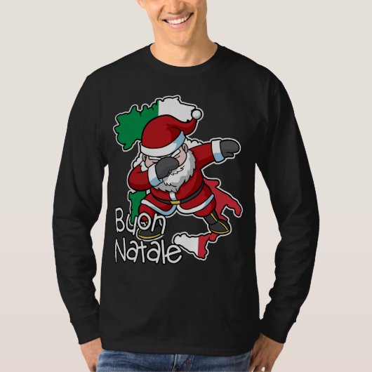 Buon Natale Italia kerstkerstkerstkerstkerstman I T-shirt (Voorkant)
