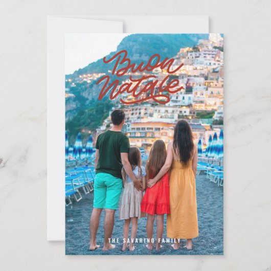 Buon Natale Italiaans Kerst Foto Vakantie Kaart (Voorkant)