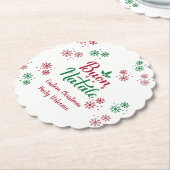 Buon Natale Italiaans kerstfeest Kartonnen Onderzetters (Gekanteld)