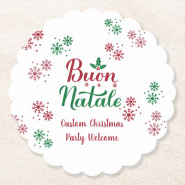 Buon Natale Italiaans kerstfeest Kartonnen Onderzetters