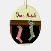 Buon Natale: Italiaans kerstfeest Keramisch Ornament (Rechts)