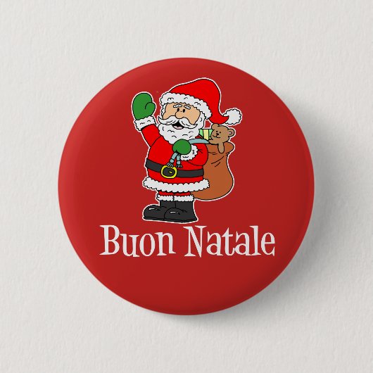 Buon Natale: Italiaans kerstkerstkerstkerstkerstke Ronde Button 5,7 Cm (Voorkant)