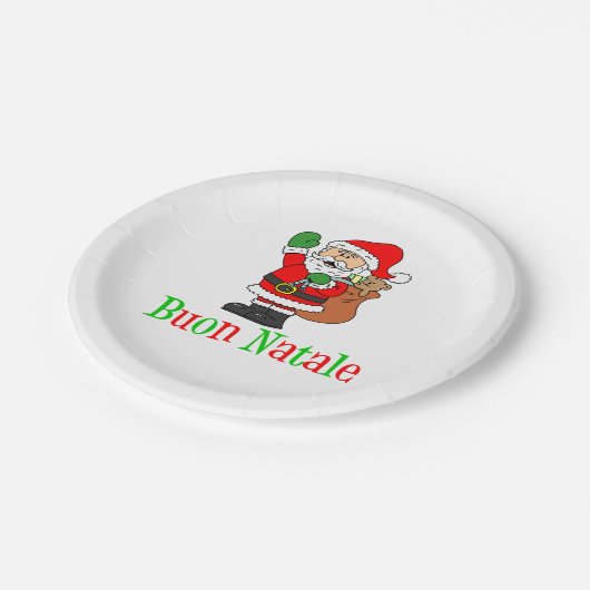 Buon Natale Italiaans kerstpapieren Bord (Gekanteld)