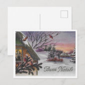 Buon Natale  Italiaans Kerstscène uit de jaren 194 Briefkaart (Voorkant / Achterkant)