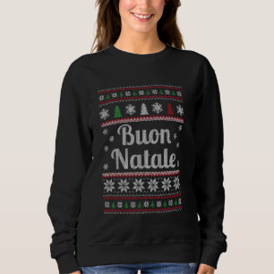 Buon Natale Italiaans Lelijk Kerstpatroon Shirt