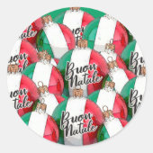 Buon Natale Italiaans Vlag Ornamenten Sticker (Voorkant)
