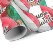 Buon Natale Italiaans Vlaggensierpapier Cadeaupapier (Rol Hoek)
