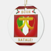 Buon Natale Italiaans vlaggeschut - Ronde versieri Keramisch Ornament (Links)