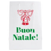 Buon Natale Italiaans Vrolijk Kerstfeest gewoonte Medium Cadeauzakje (Achterkant)