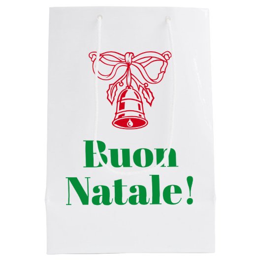 Buon Natale Italiaans Vrolijk Kerstfeest gewoonte Medium Cadeauzakje (Achterkant)