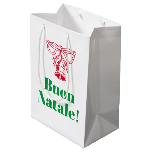 Buon Natale Italiaans Vrolijk Kerstfeest gewoonte Medium Cadeauzakje (Achterkant Gekanteld)
