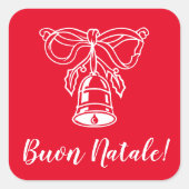 Buon Natale Italiaans Vrolijk Kerstfeest gewoonte Vierkante Sticker (Voorkant)