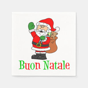 Buon Natale Italiaans Vrolijk Kerstfeest Santa Nap Servet