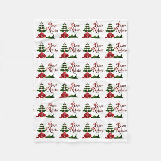 **BUON NATALE** ITALIAANSE CHRISTMAS BLANKET FLEECE DEKEN (Voorkant)