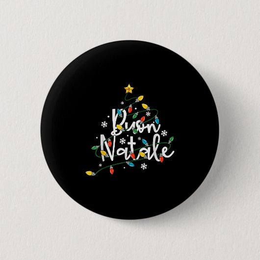 Buon Natale Italiaanse Familie Vrolijke Kerstboom  Ronde Button 5,7 Cm (Voorkant)